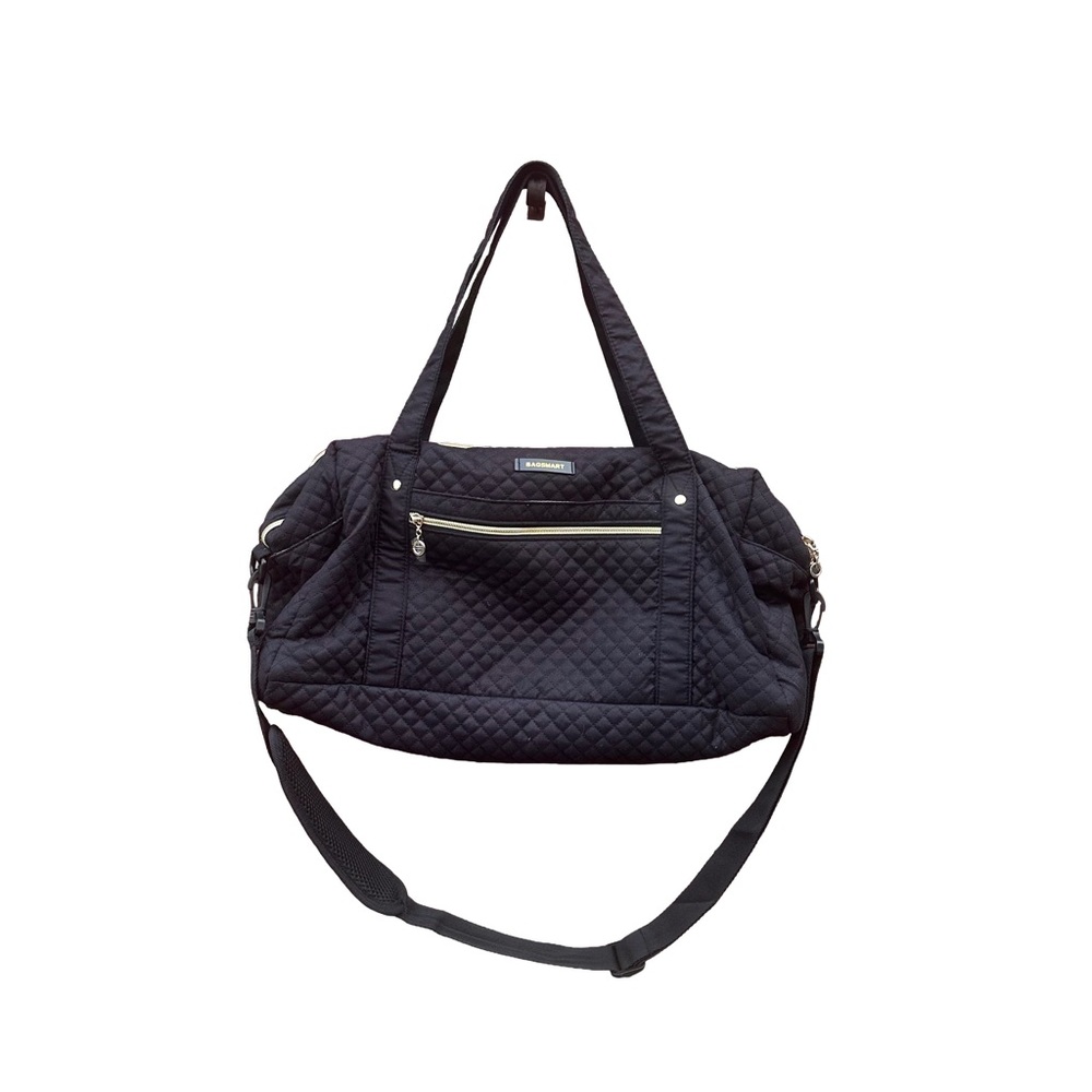 Bagsmart Weekender Bag Black Quilted Medium 31 L Overnight Carry-On Duffle